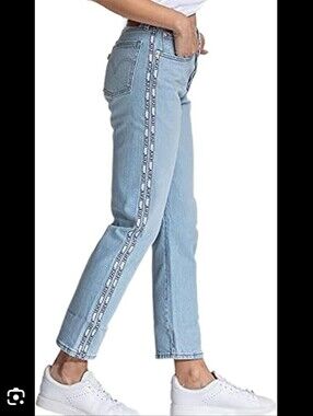 Levi's® Premium501® ORIGINAL LOGO STRIPE CROPPED WOMEN'S JEANS 27"